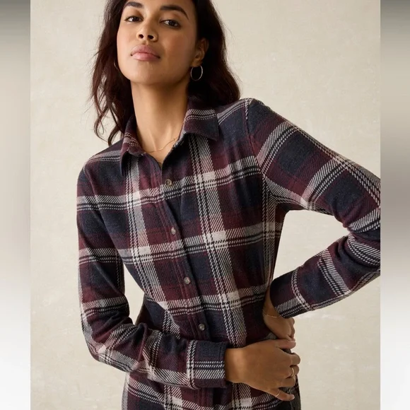 NWT Faherty Long Sleeve Legend Plaid Sweater Dress - MEDIUM - Picture 11 of 12